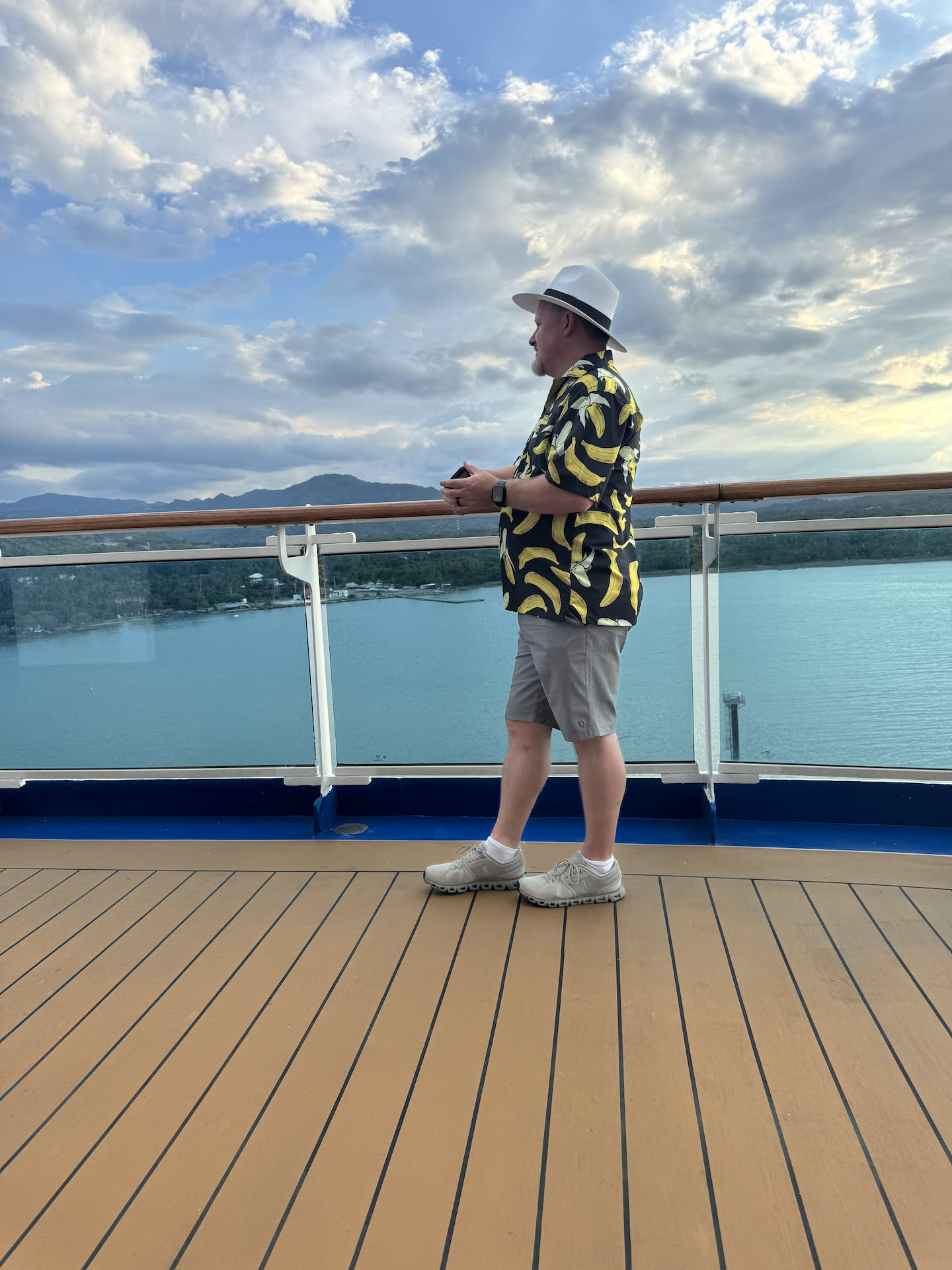 Watching to see who didn’t get to the ship in time and get left behind.