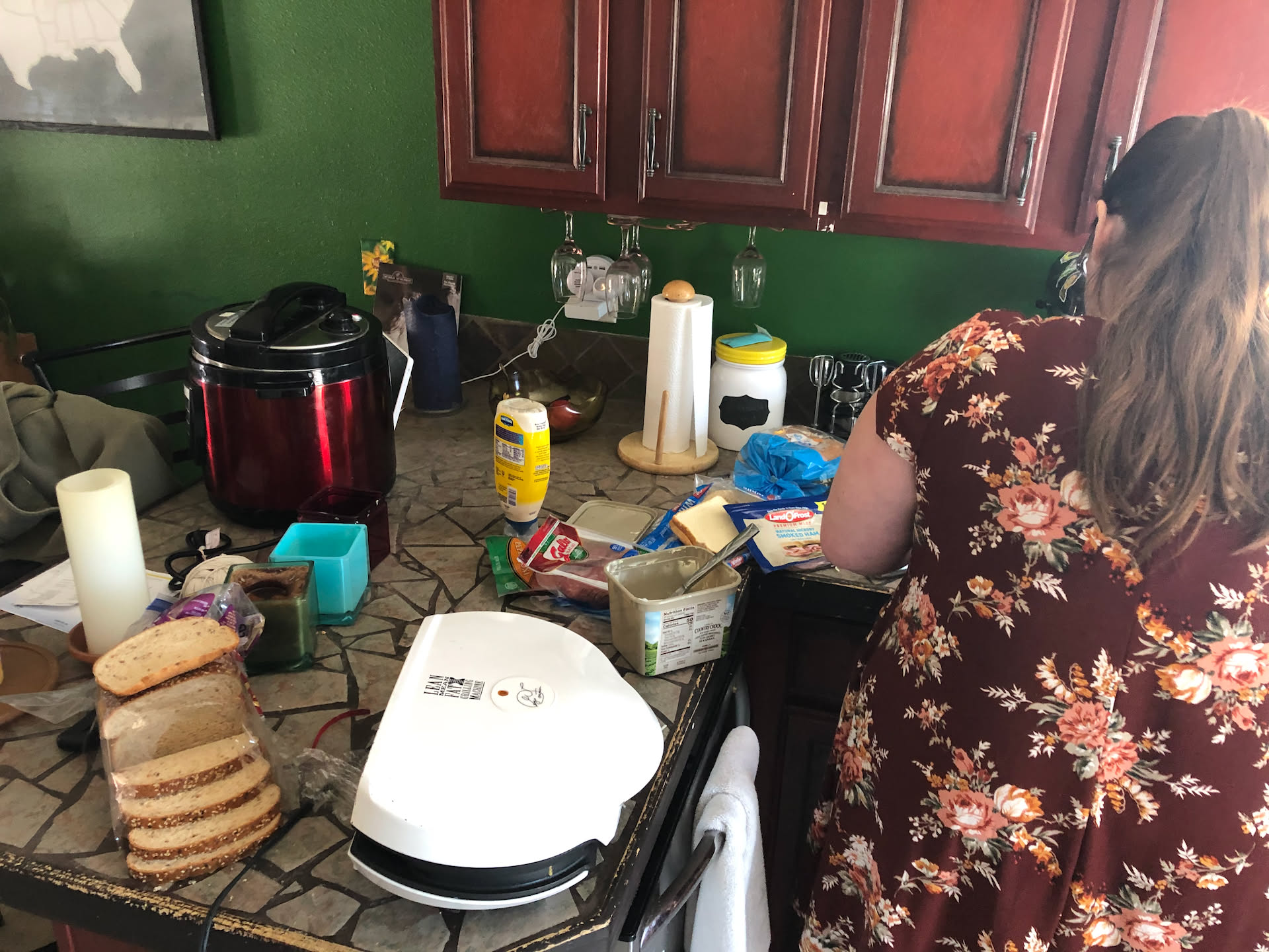 Deanna is making sandwiches for lunch and to take on our adventure to Lava Hot Springs today.
