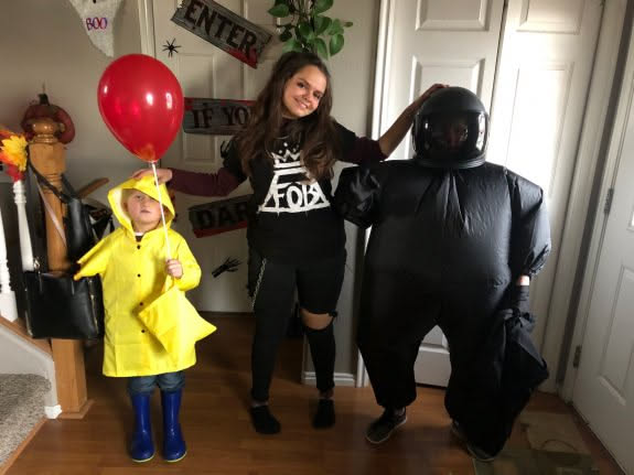 3 of our kids in their costumes.
