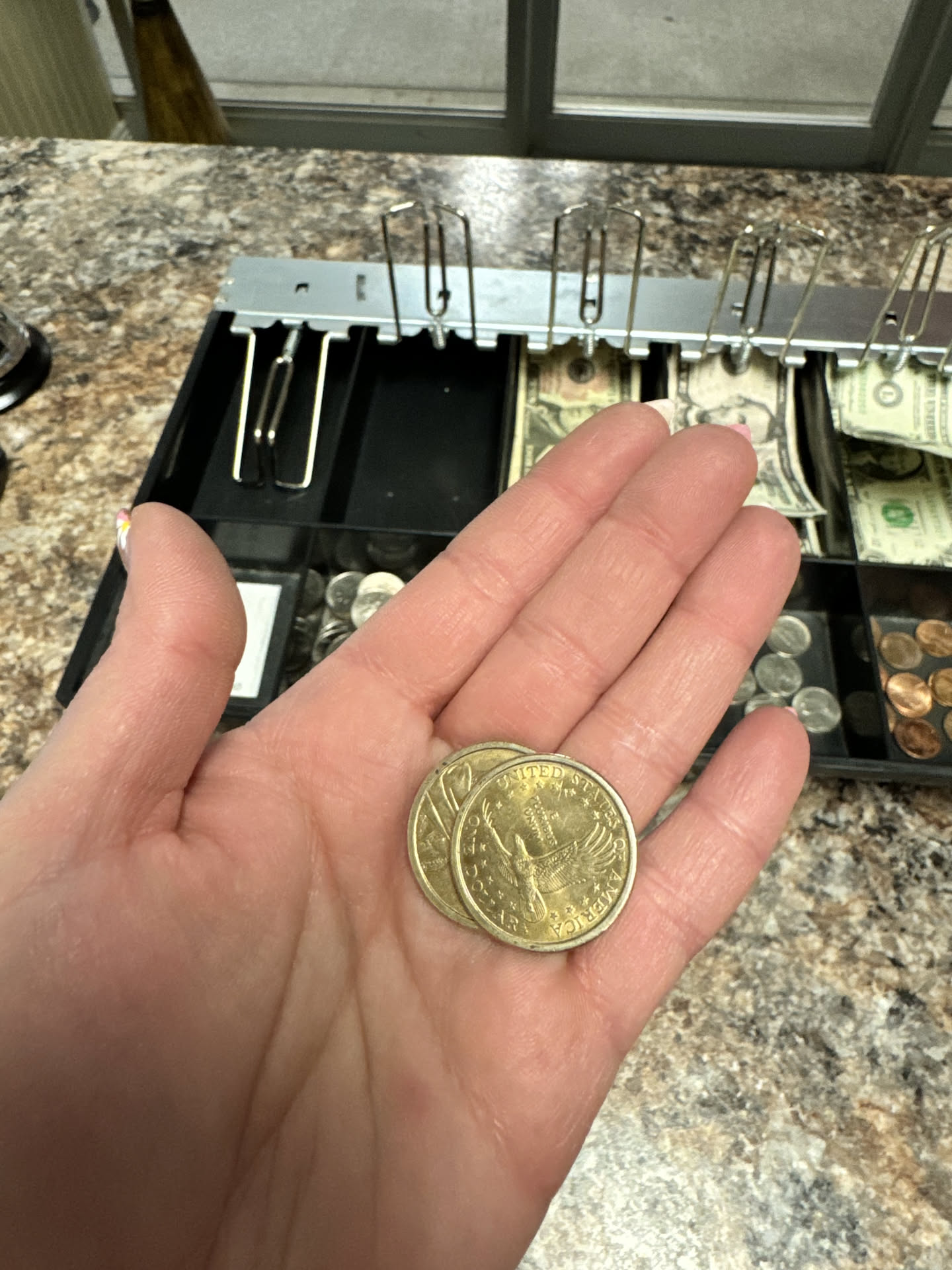 We got someone trading in some dollar coins.. we collect them along with $2 bills.