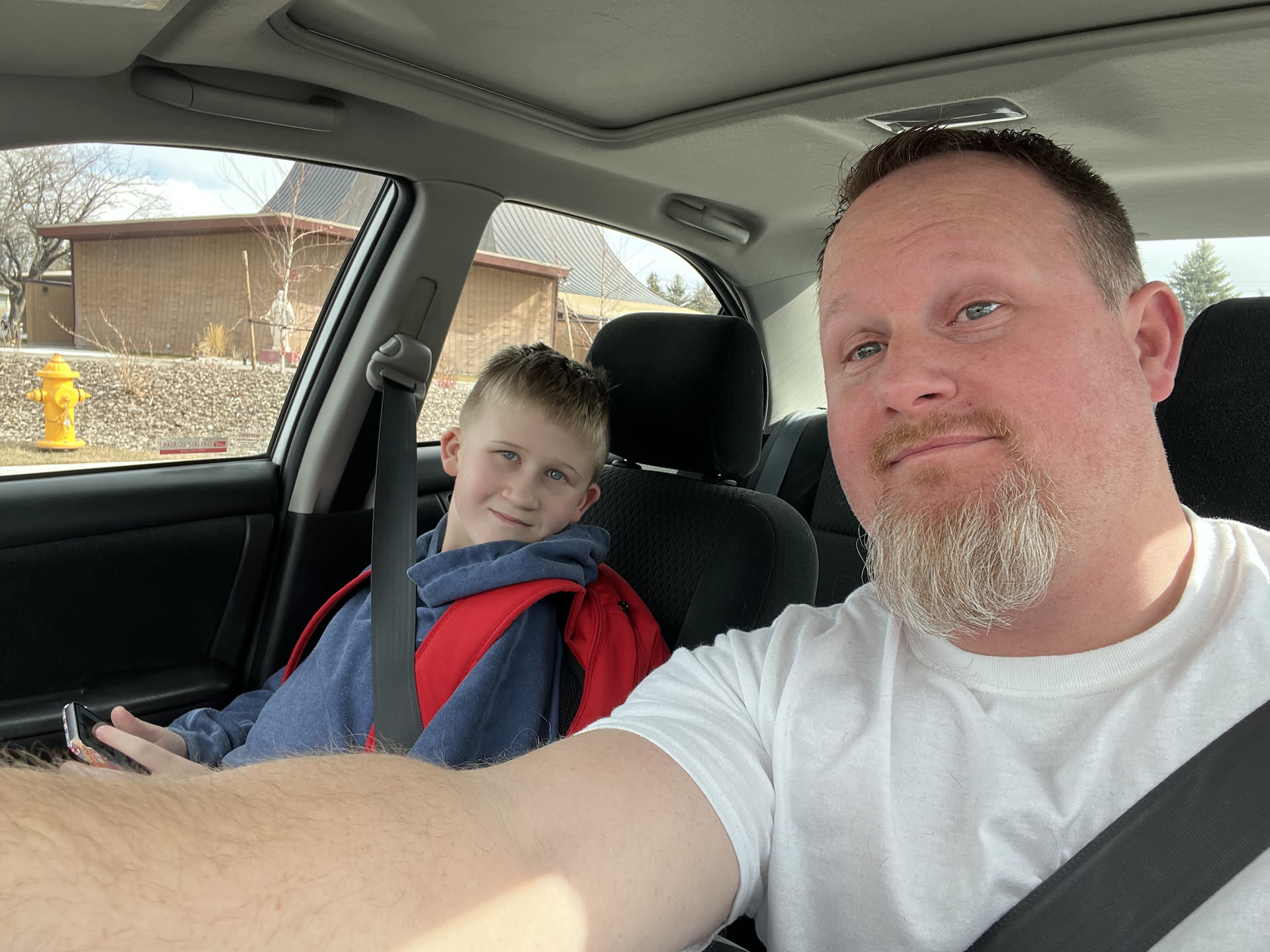 Tuesdays is Ethan’s practice at Center Stage.. Nick picked him up to get him there on time.
