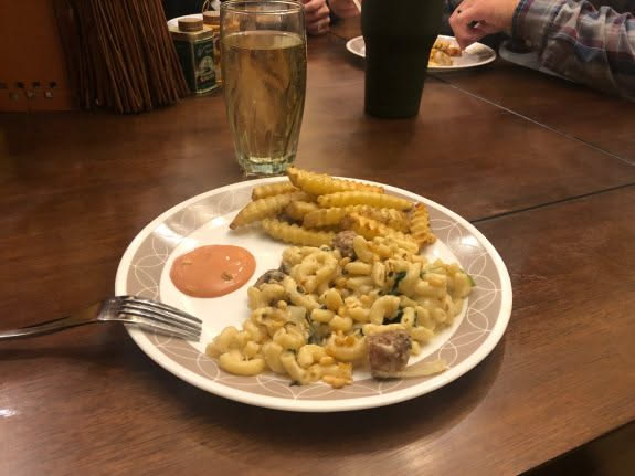 Deanna started off her girl’s night with the best homemade mac and cheese I’ve ever had. It was vegan.