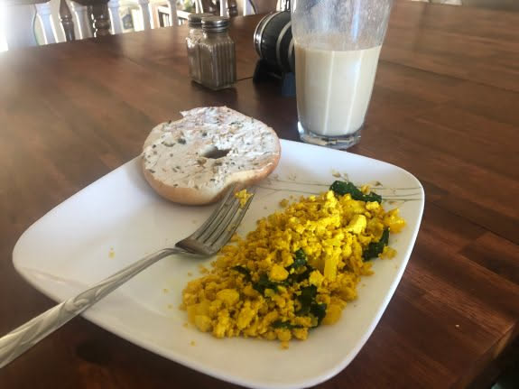 Vegan eggs for breakfast.