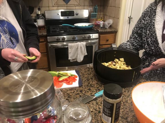 After girl’s slumber party, Deanna and them decided to make Idaho nachos for breakfast. They were amazing!
