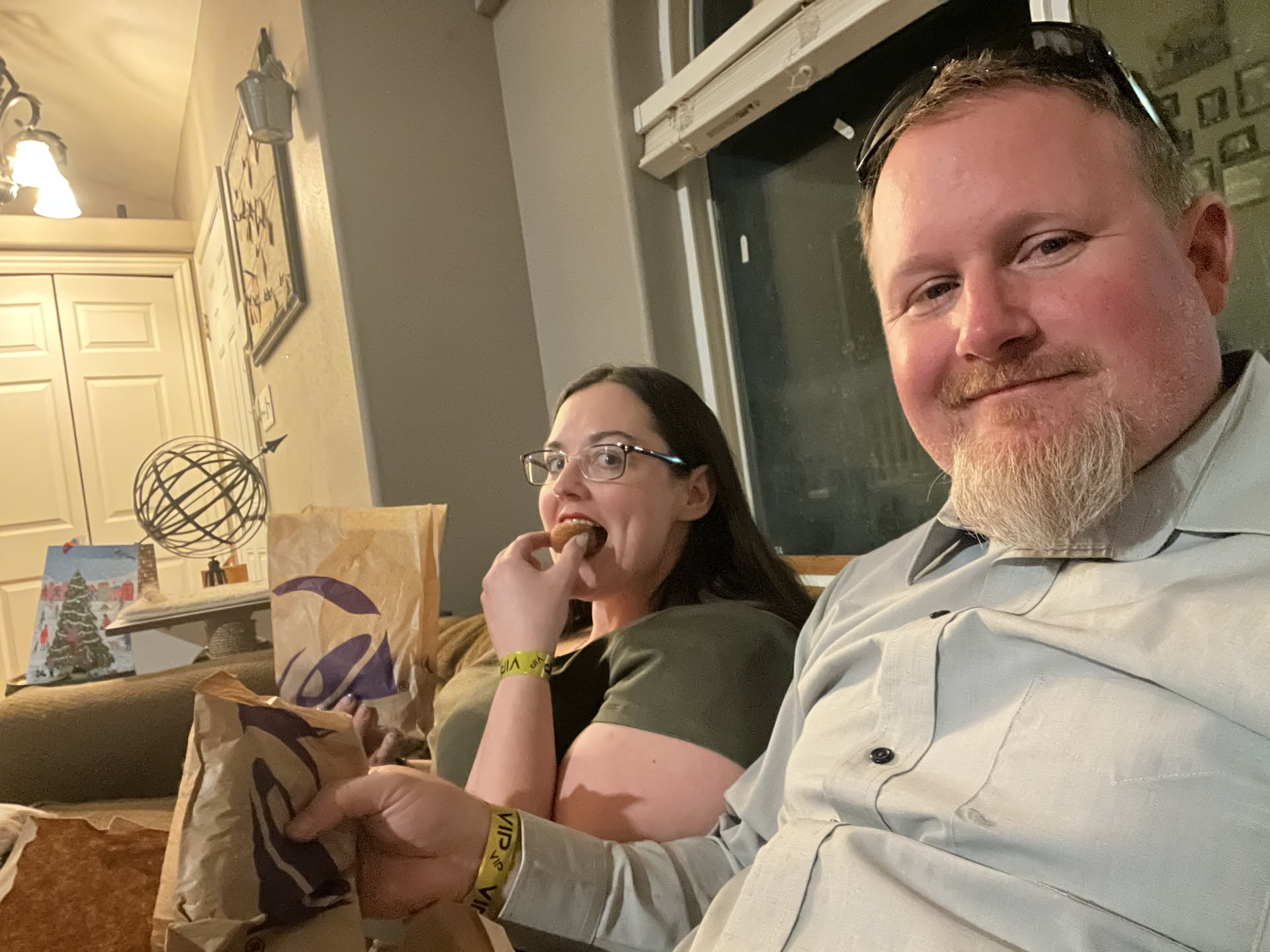 We finally got home and stopped in to Taco Bell for a quick dinner… a very late dinner.