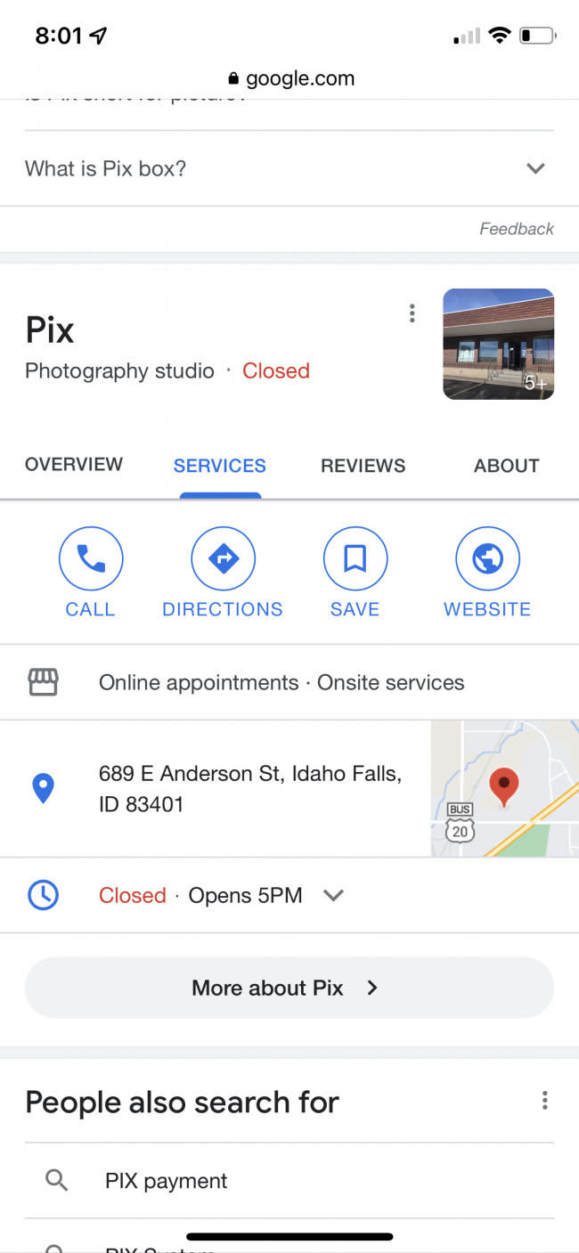 We finally got Pix verified on Google… here is to hoping it helps get us even more business!
