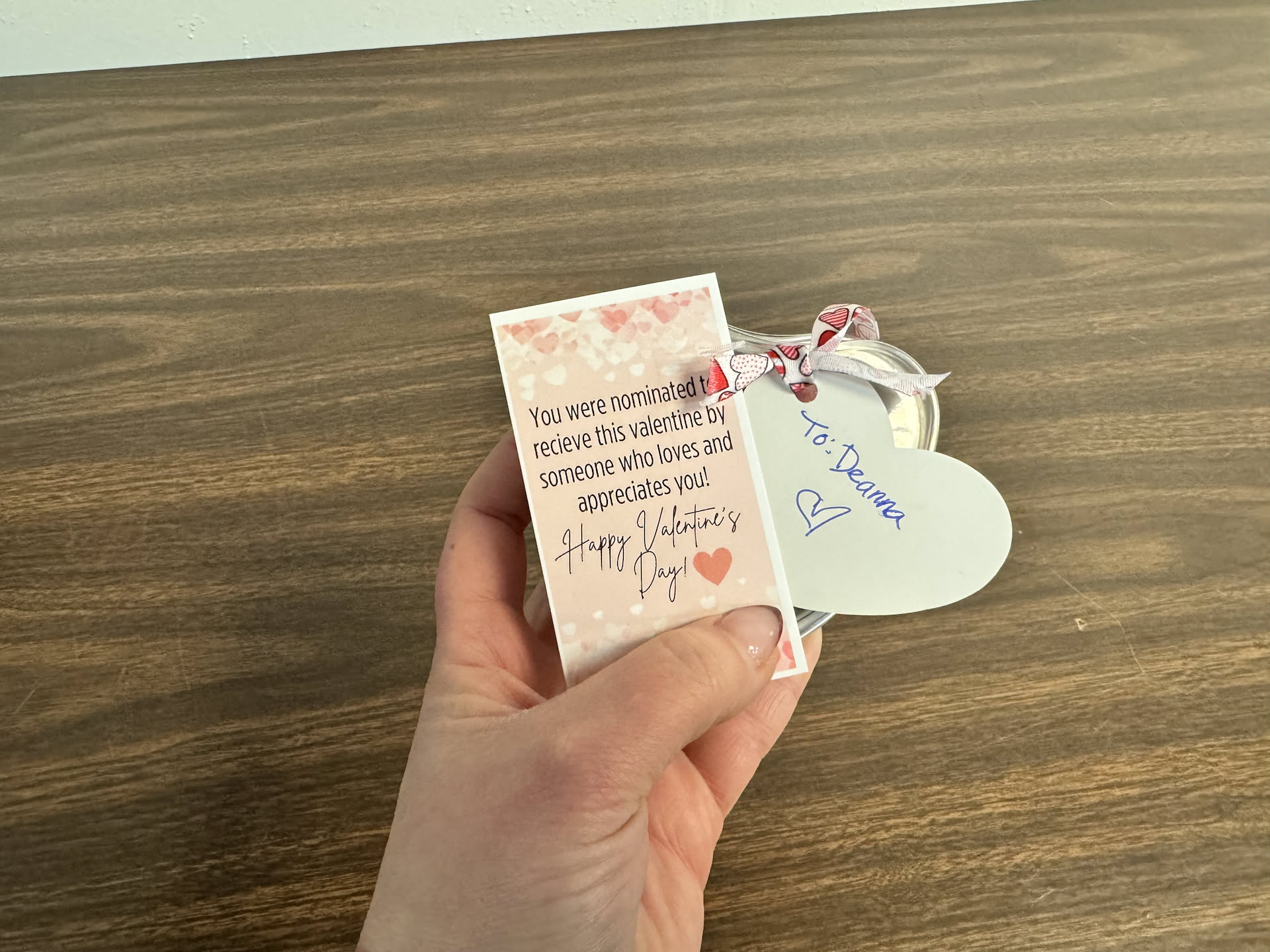 Someone stopped in and brought Deanna a small Valentine’s gift… pretty cool.