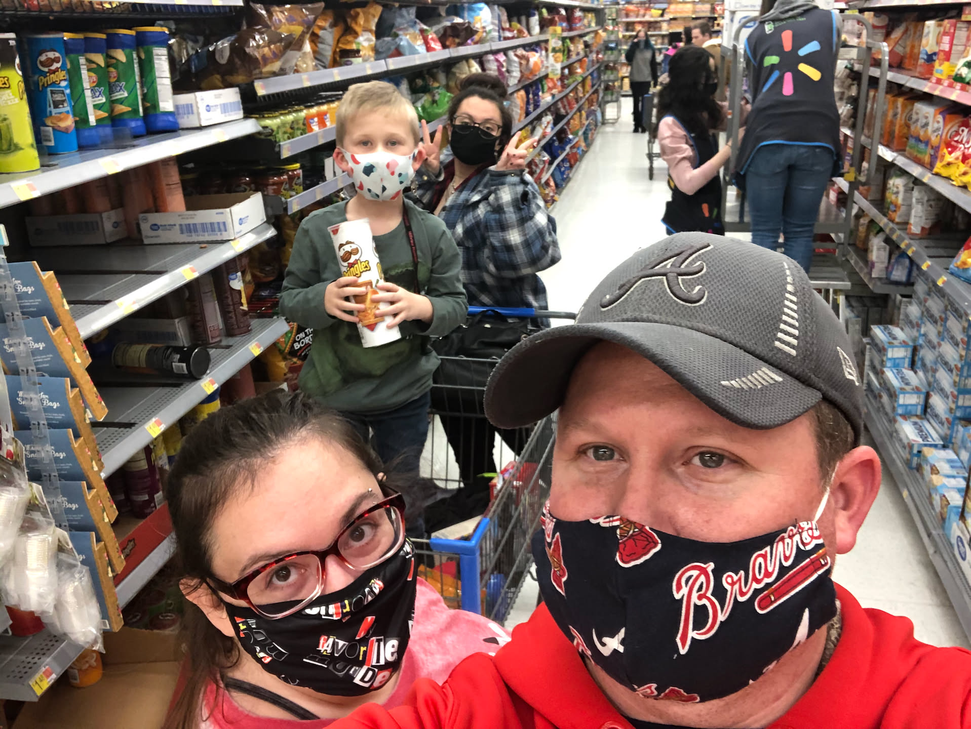 We ventured out to WalMart to pick some snacks and essential up.