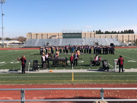 Doing there warm ups and ready to rock!