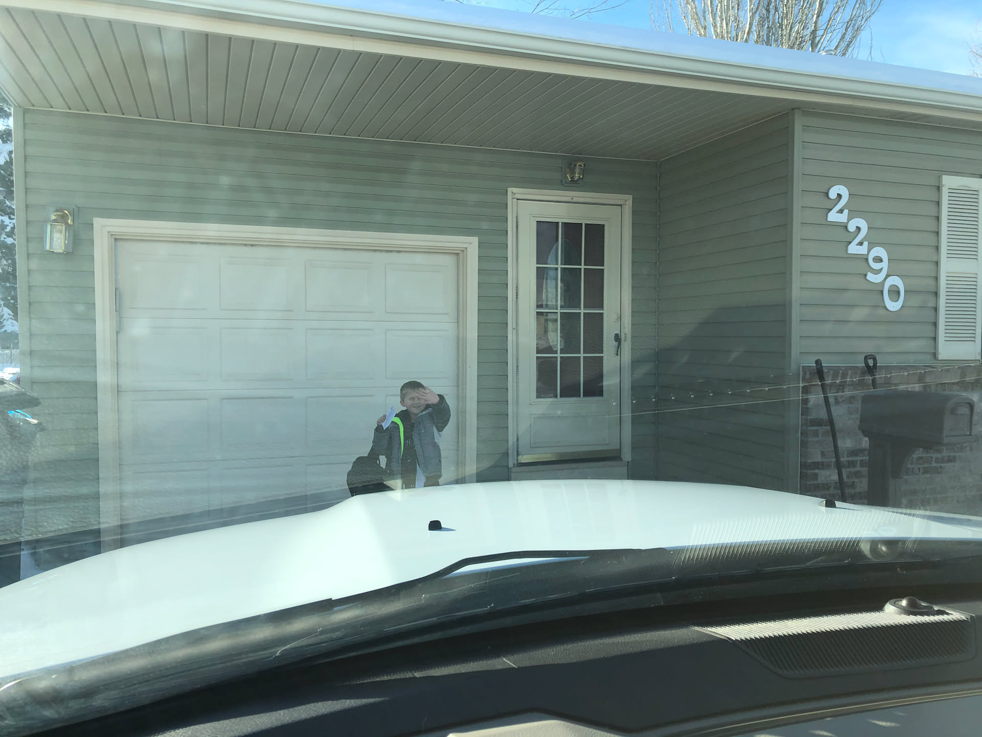 Taking Ethan back to his mom’s house