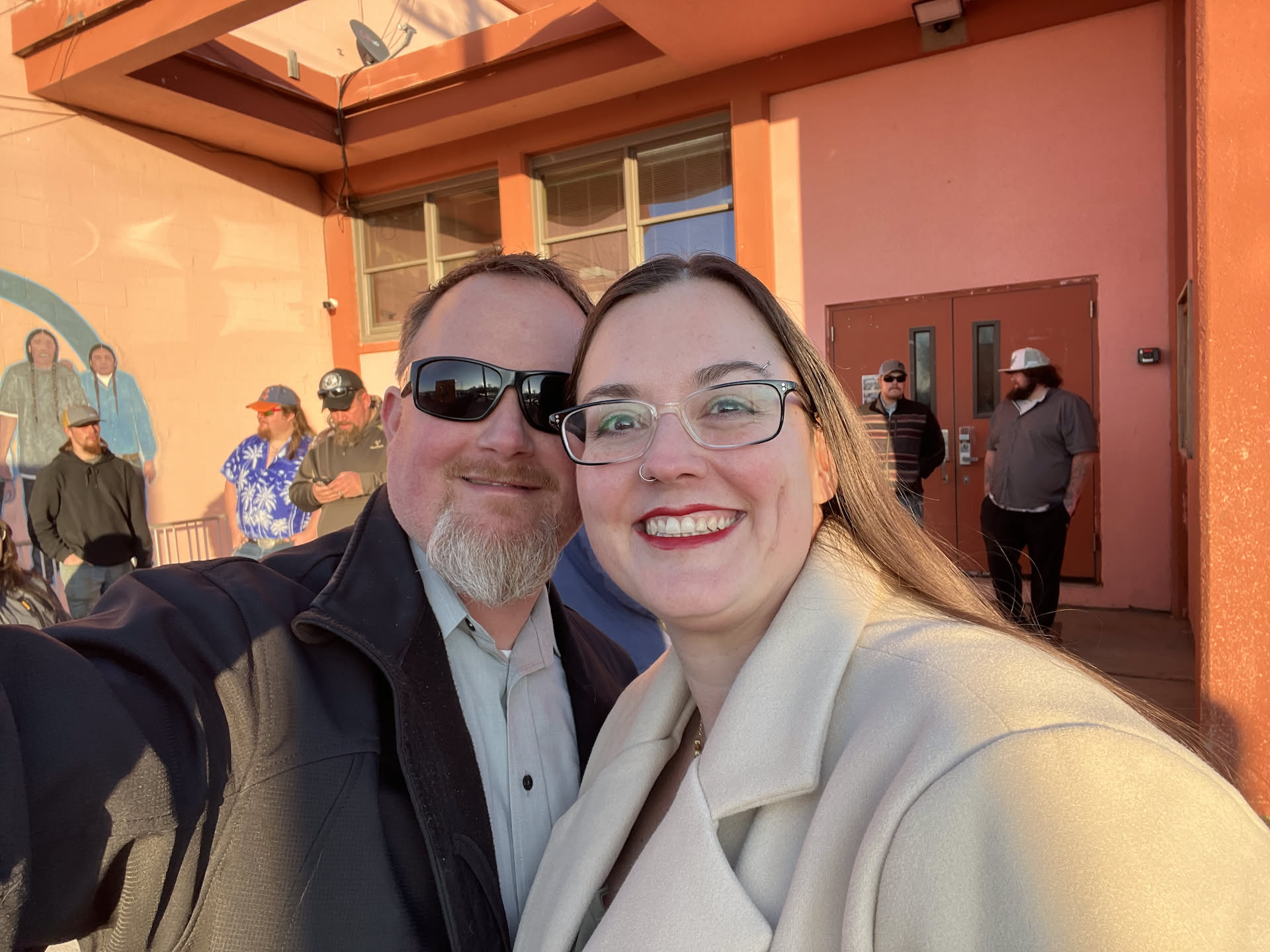 We thought we were going to be late because we were asked to be there at 5pm… so we skipped eating and come to find out they wouldn’t open the doors until 6, so we froze a bit before going in, but we were second in line.