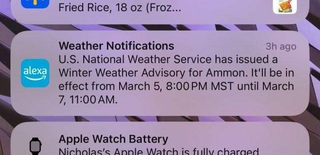 We woke up this morning with an alert about a storm coming in starting this evening and lasting until Friday.