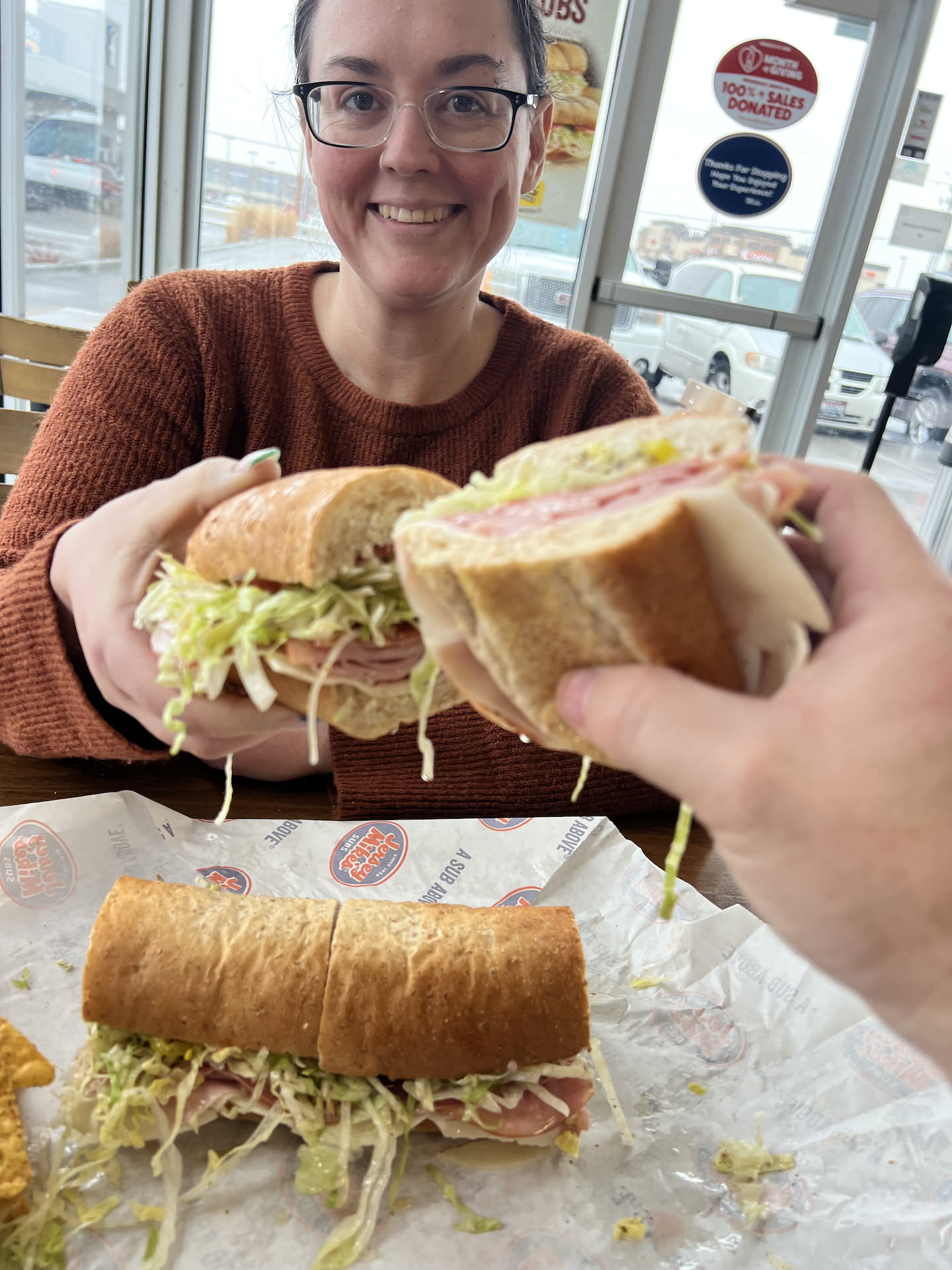Lunch with the wife was at Jersey Mikes… such good sandwiches.