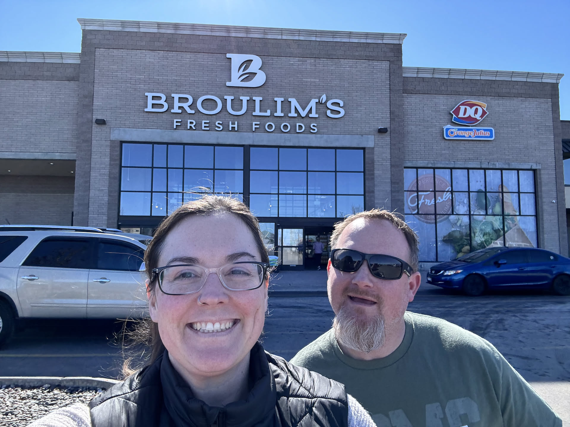 After deliveries, Nick and Deanna stopped off at Broulim’s for some groceries.