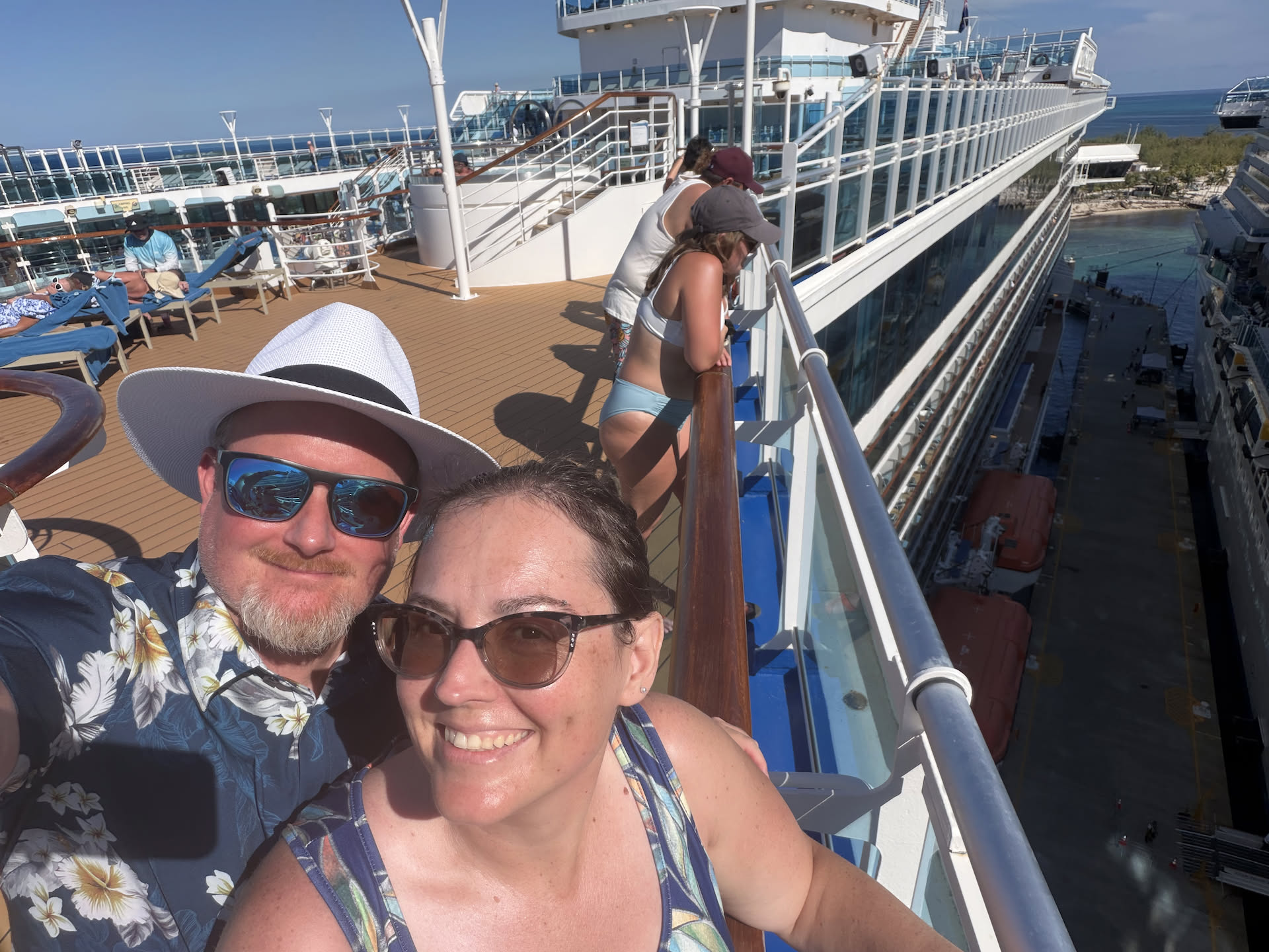 Time for the ship to leave the port… was really cool because both ships in port were Princess ships, so they did a horn salute to each other before we pulled away.