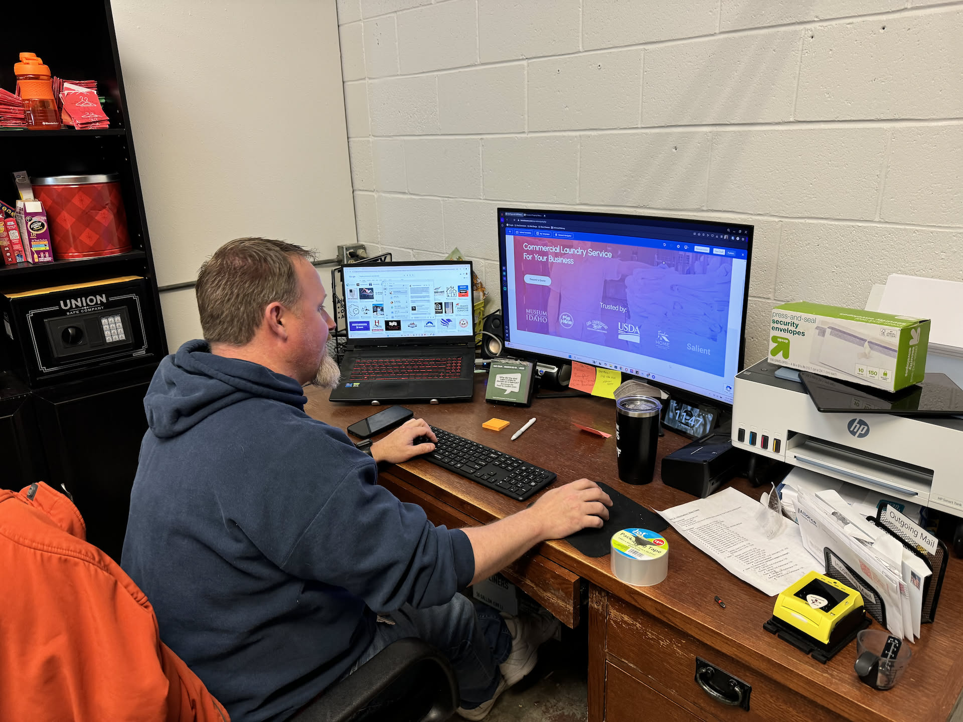 Nick Jumped on the computer and started working on the ‘Commercial’ page to start to help promote that.