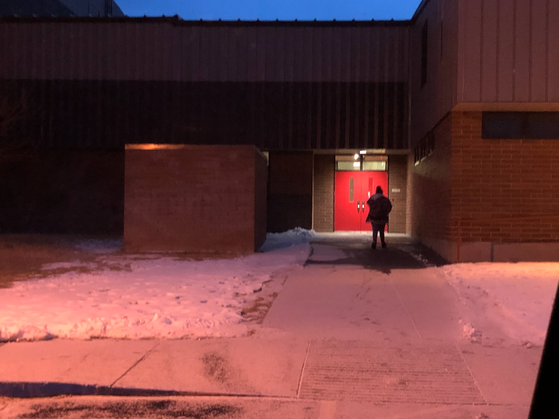 Dropping Airalynn off at school, before the light of day.
