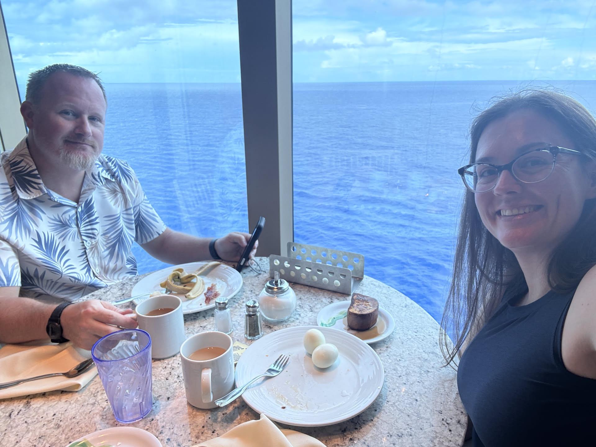 We got a table by the window for breakfast!