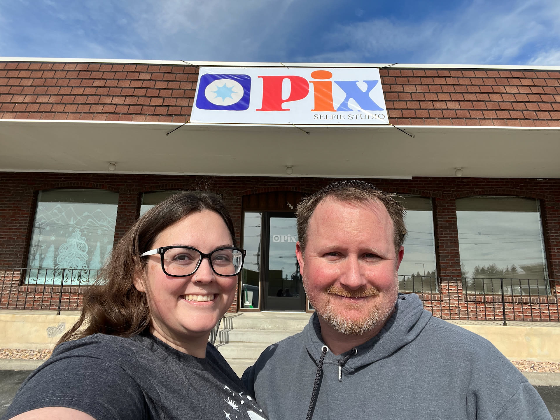 And of course, we had to take a selfie in front of the banner being up.