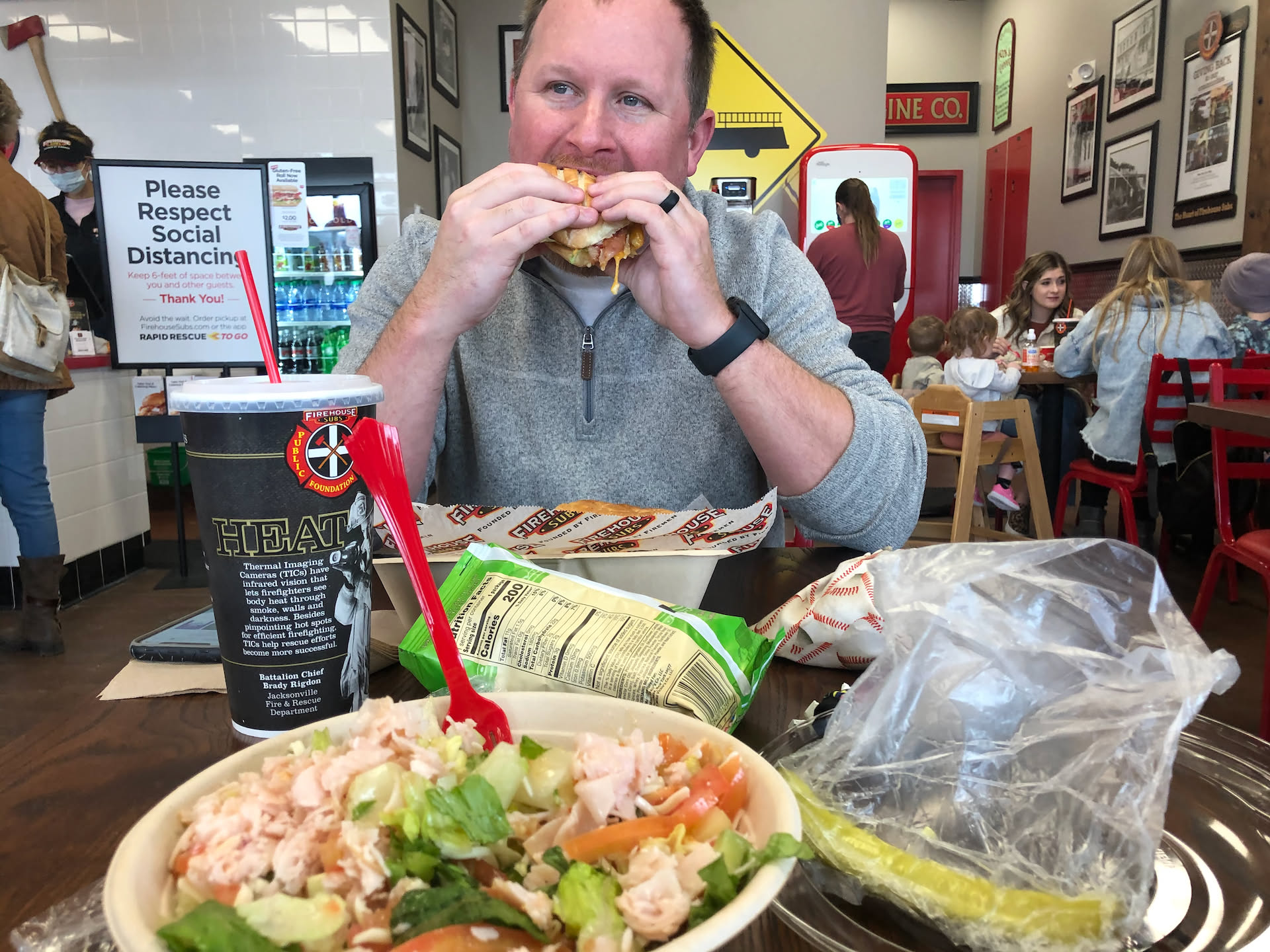 Trying to make healthier choices with food… Deanna had a salad, and I just ate less than normal (still too much, but I’ll get there)