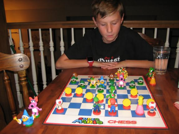 Deanna and Avery played a little chess while we wound down for the evening.