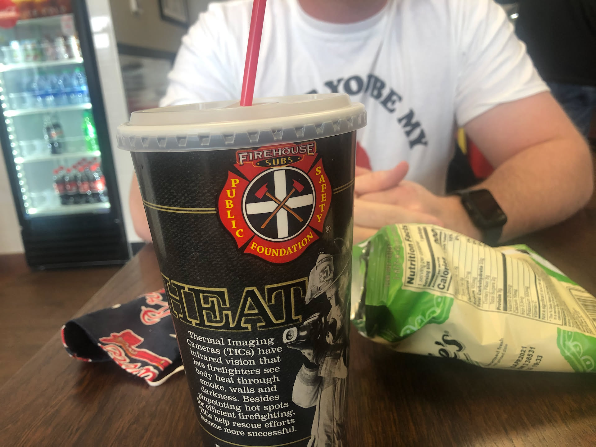 Firehouse Subs for lunch because it’s his favorite and “is the closest thing we have to a Quiznos.”