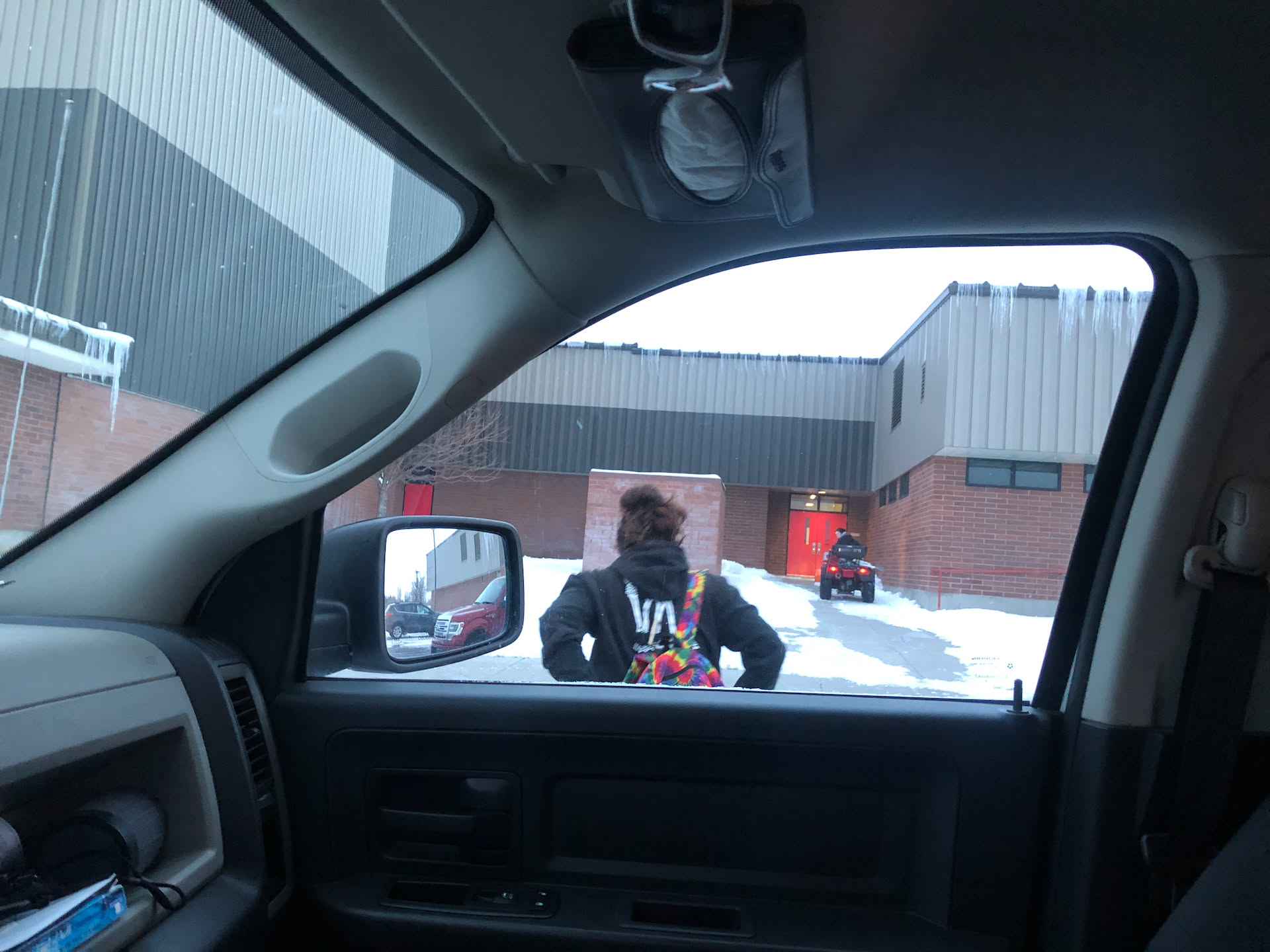 Again, dropping Airalynn off at school – early early.
