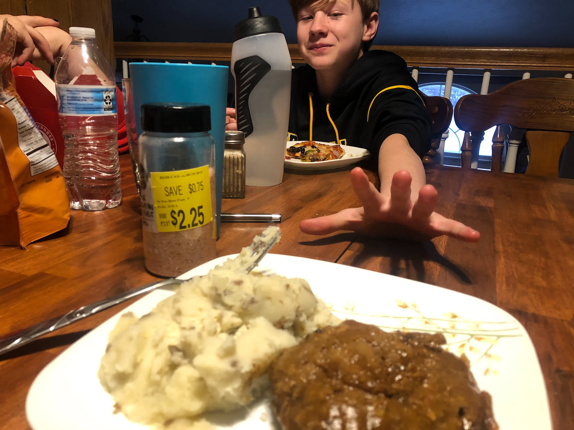 We did a fend for dinner tonight… Avery changed his mind and was trying to grab what Deanna had.