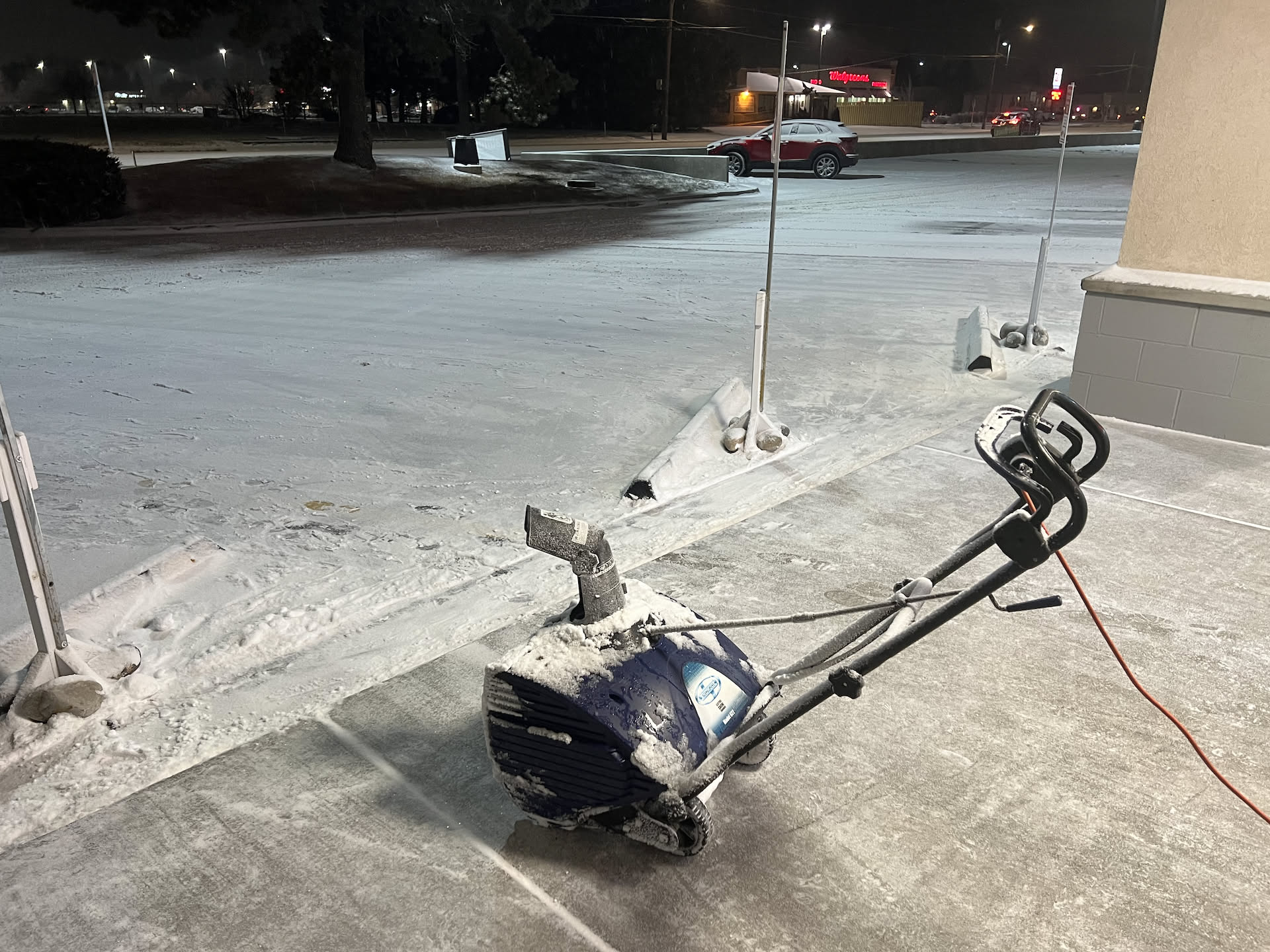Finally busted out the snow thrower for the parking spaces… yes Nick is the only one that does this, but the parking lot crew doesn’t do well at all, and Nick wants to make sure he takes care of our customers.