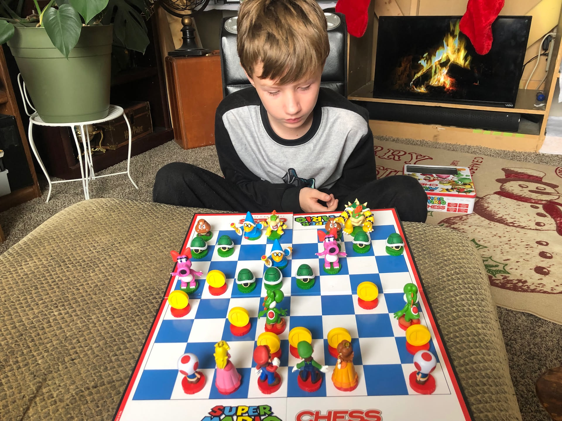 Deanna played a little chess with Avery today.