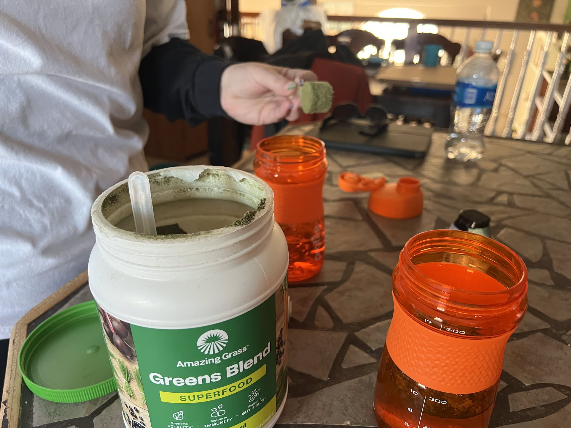 Starting the morning off strong – more greens baby!