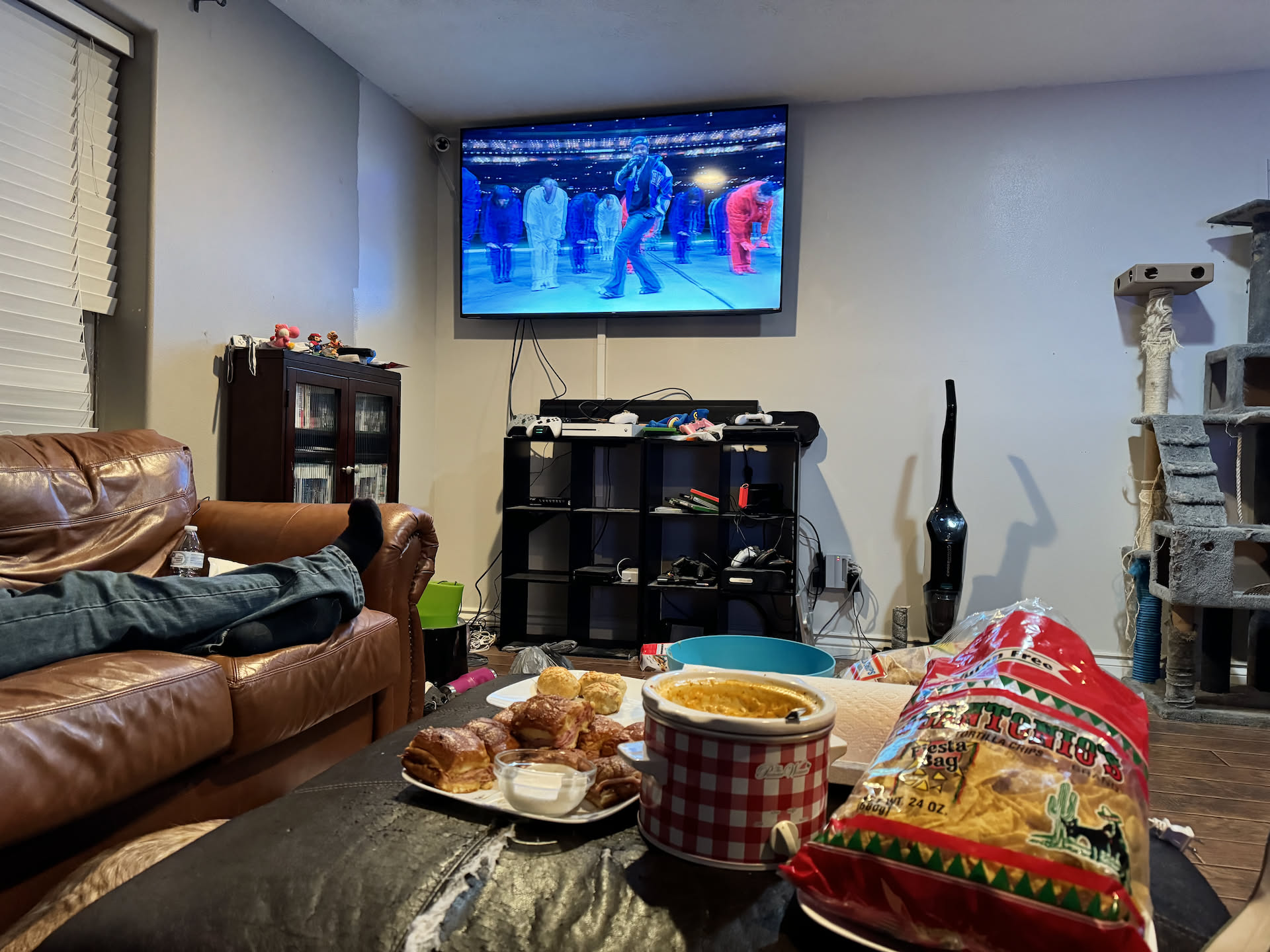 All the foods while we watched the game.