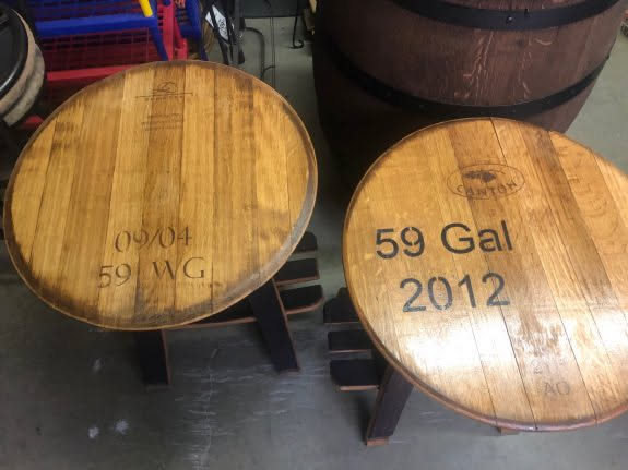 Deanna finished off the tables by putting poly on them.