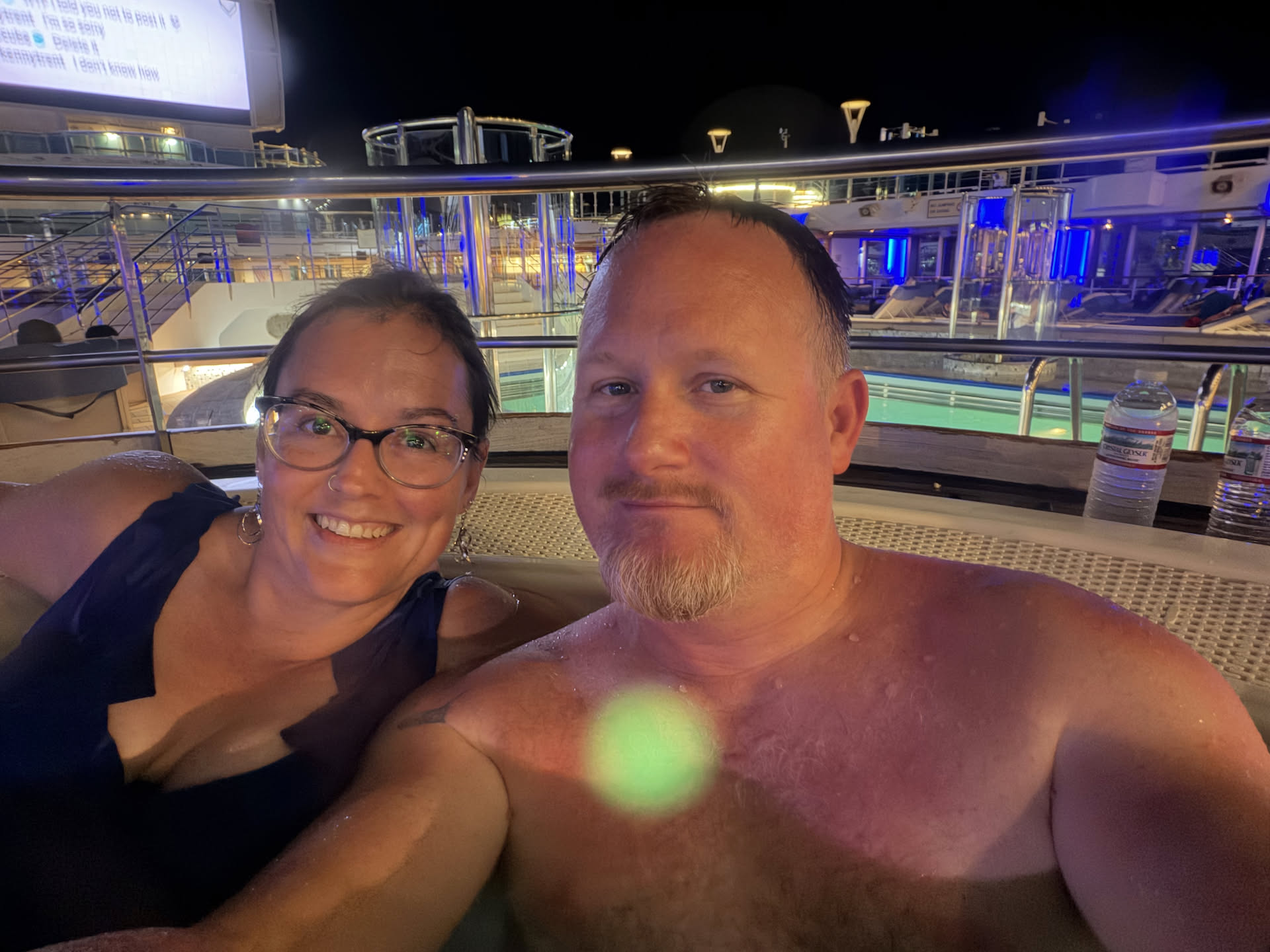 Went to the Lido deck for some night swimming and hot tub