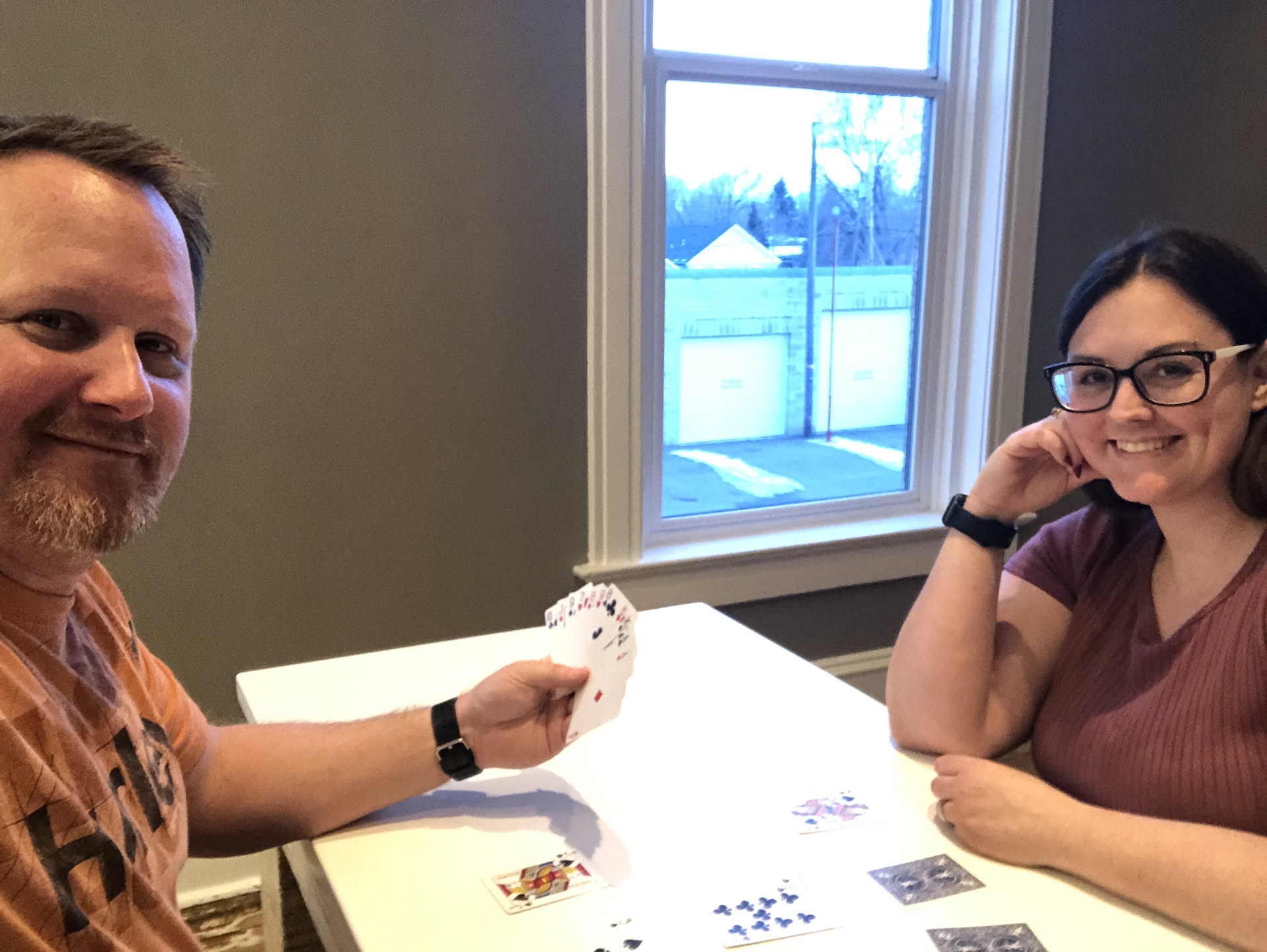 Taking advantage of the counter, we got a couple card games in.