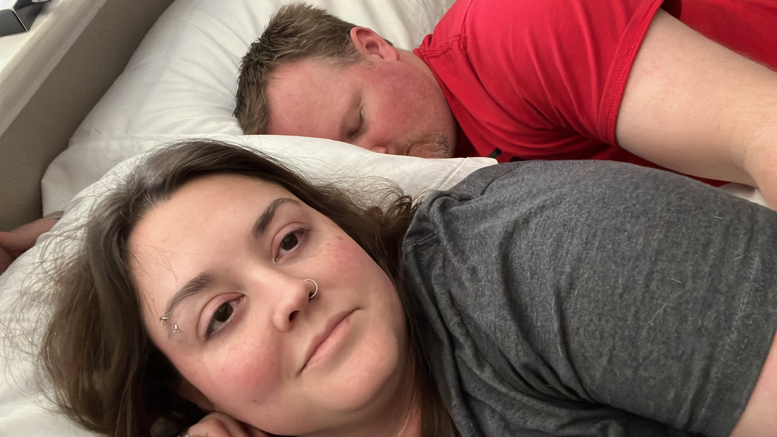 Right before date night started, we both laid down and took a quick 10 minute nap with some cuddles.