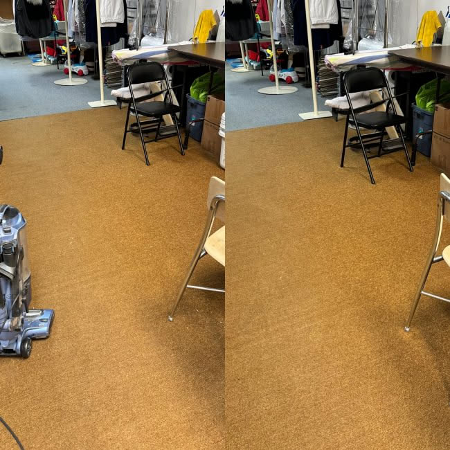 Deanna wanted to show a before and after of vacuuming.