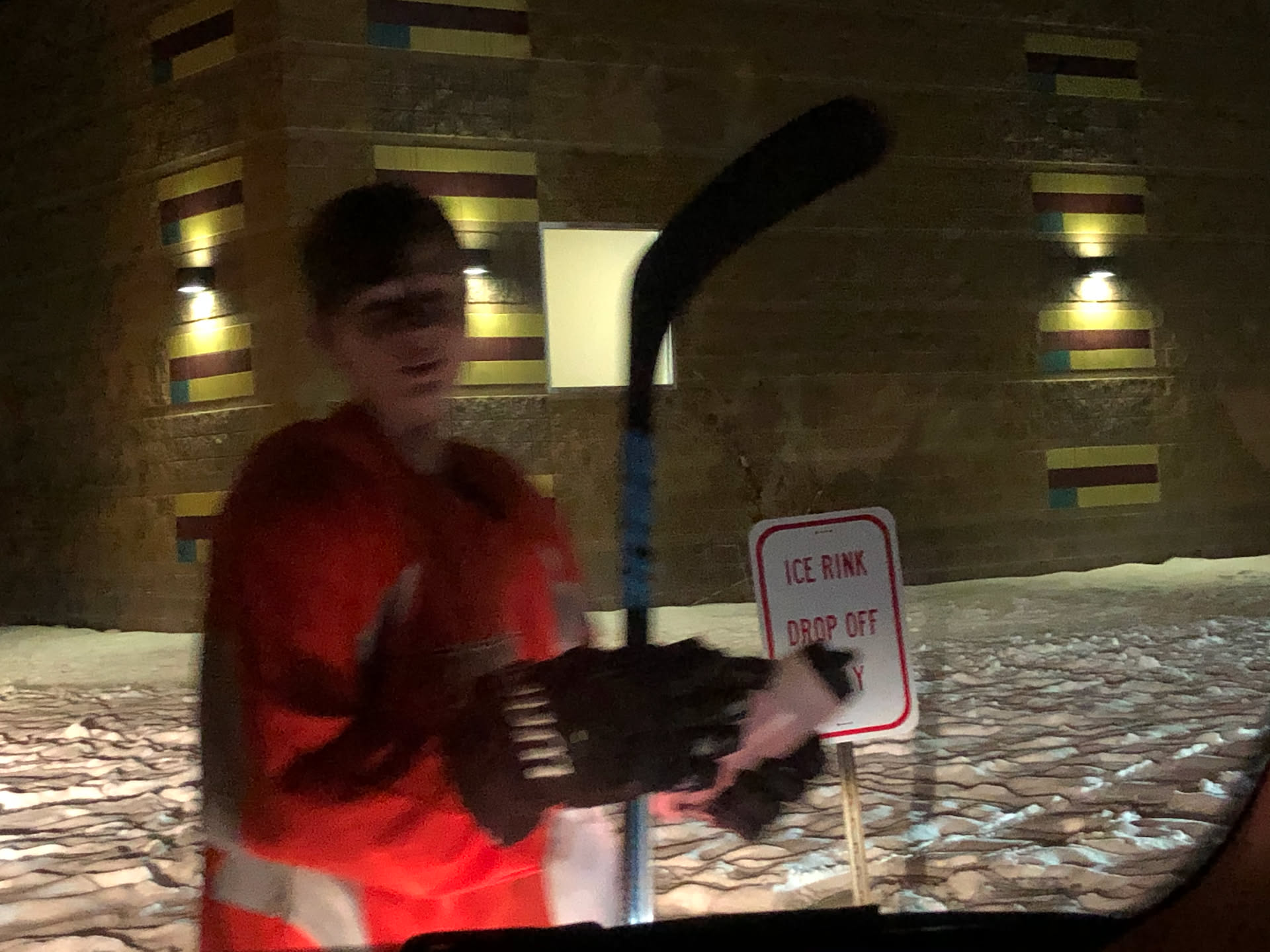 Avery had hockey again tonight.