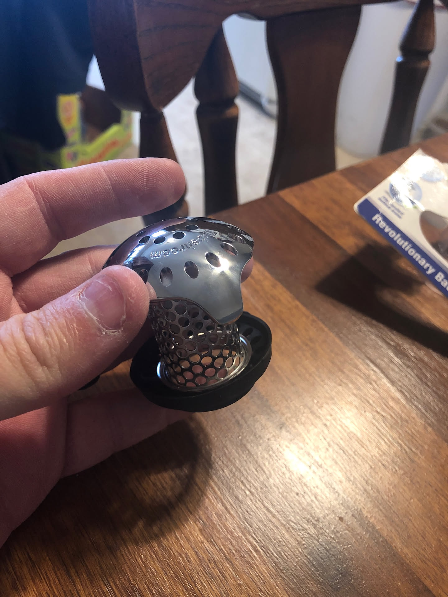 Picked up a new drain thing to catch hair and gunk before it goes down so I don’t have to clean the drain once a month.