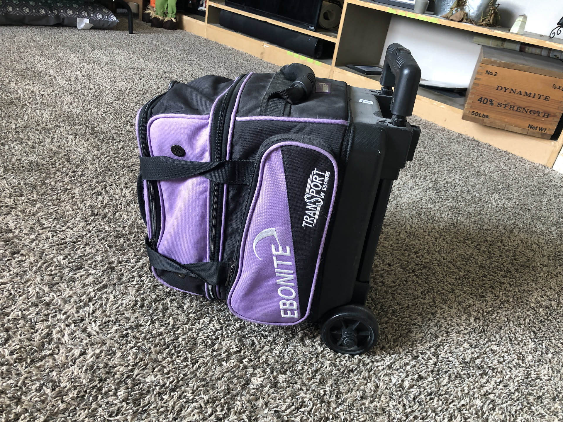 Look at the awesome roller bowling ball bag he found for Deanna – only $6