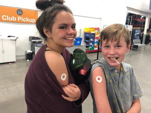 Flu shots for three! And no one shed a tear. Kinda bummed that I missed out on this.