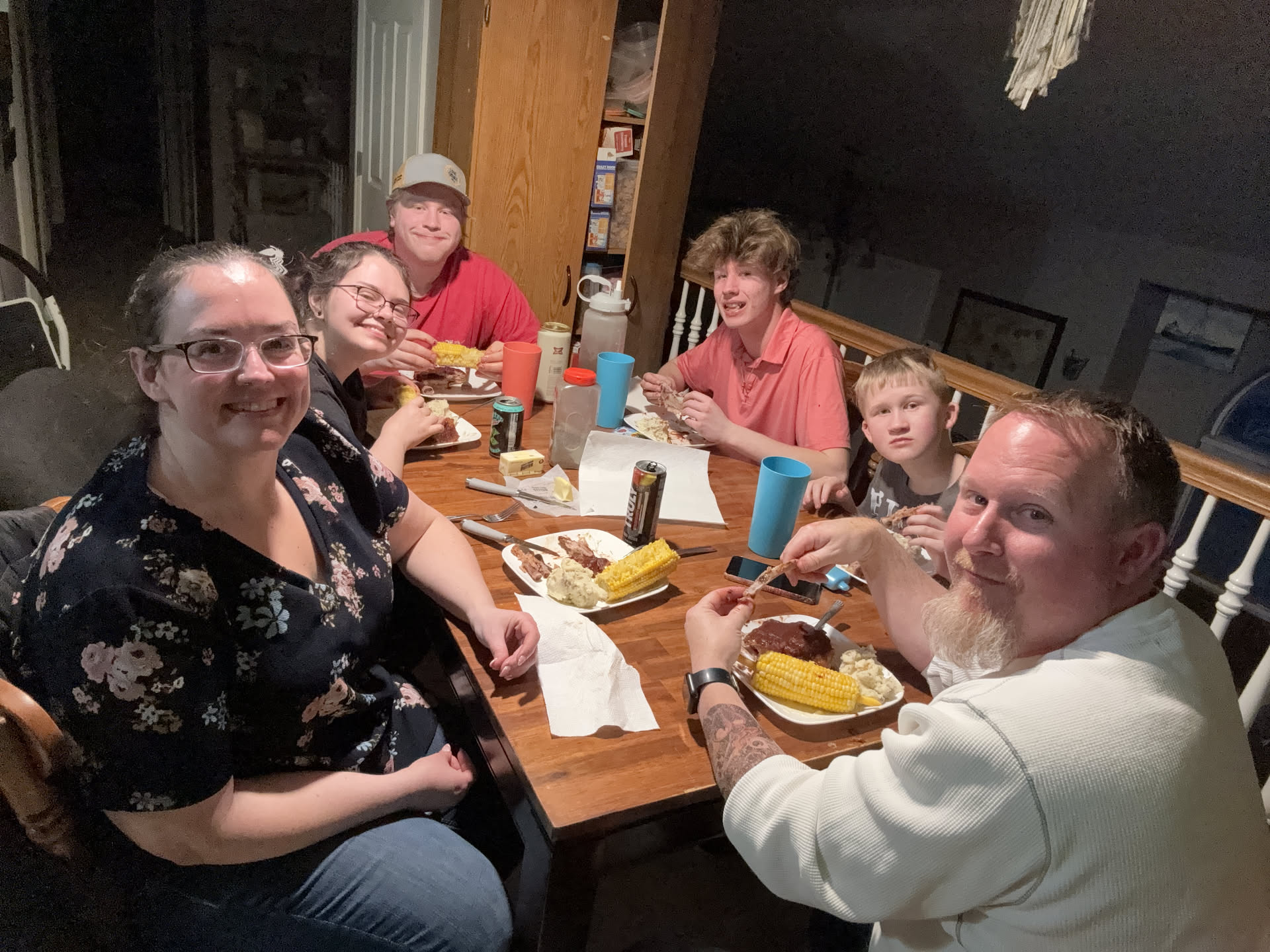 Dinner was Airalynn’s choice.. ribs, spare and baby back!